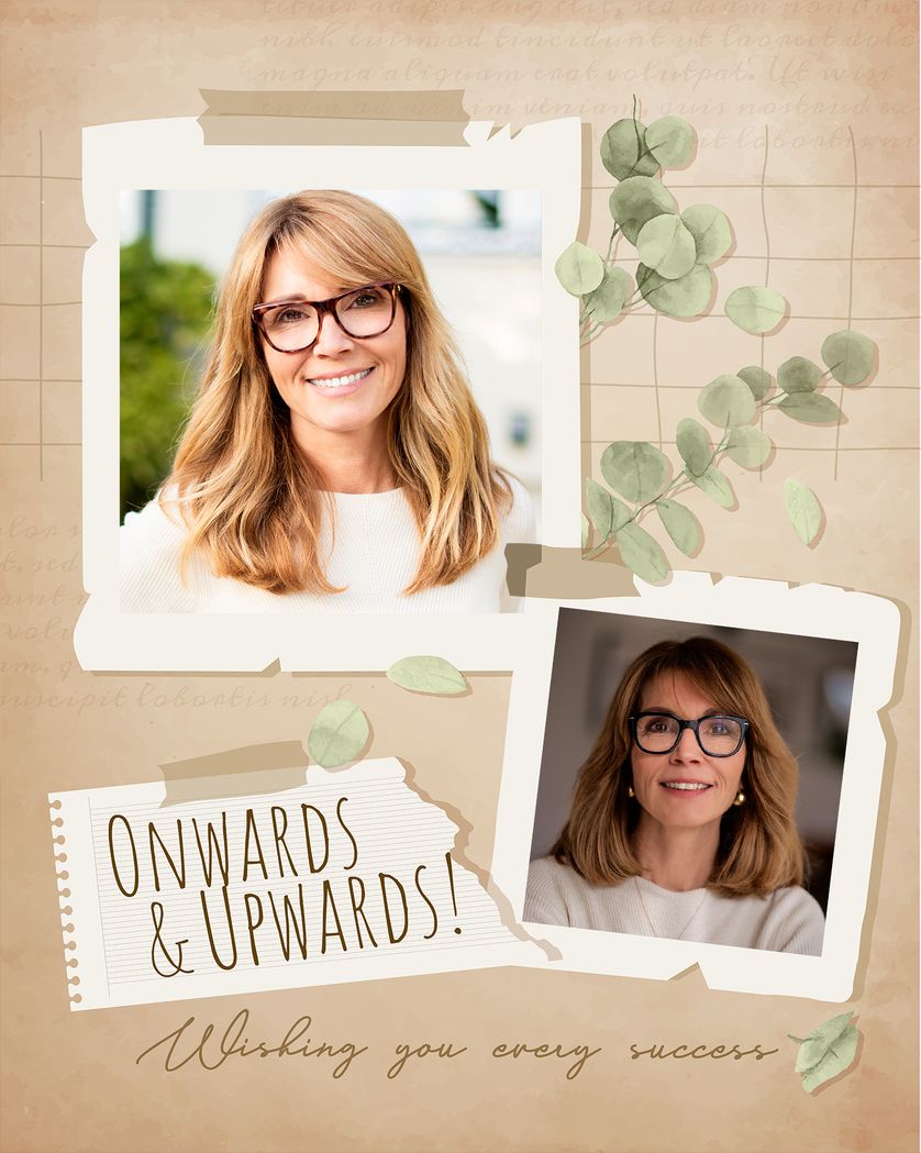 Card design "Scrapbooking - group leaving ecard"