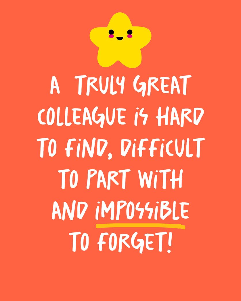 Card design "Star colleague - group leaving ecard"