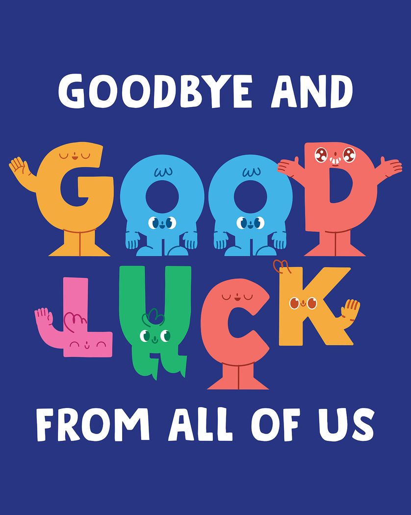 Card design "Team words - group leaving ecard"