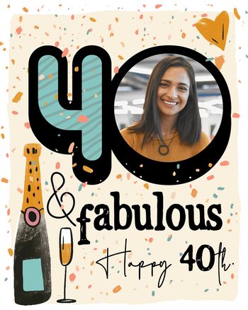 Use Fab 40 - group birthday ecard