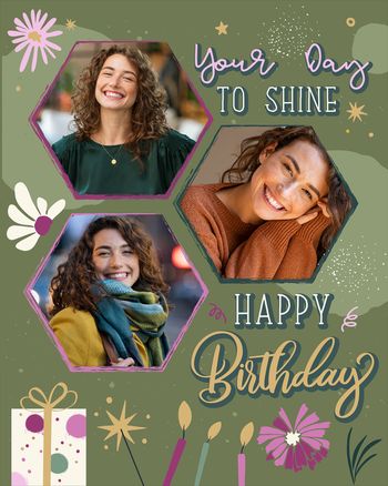 Use Happy Hexagons - group birthday ecard