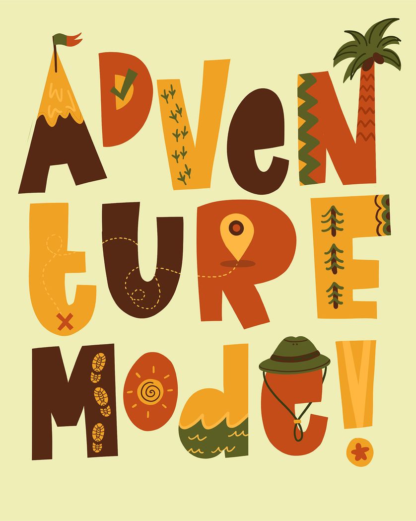 Card design "adventurous type - group leaving ecard"