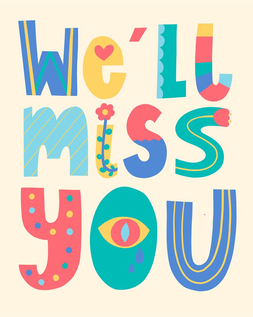 Card design "The leaving type - group leaving ecard"