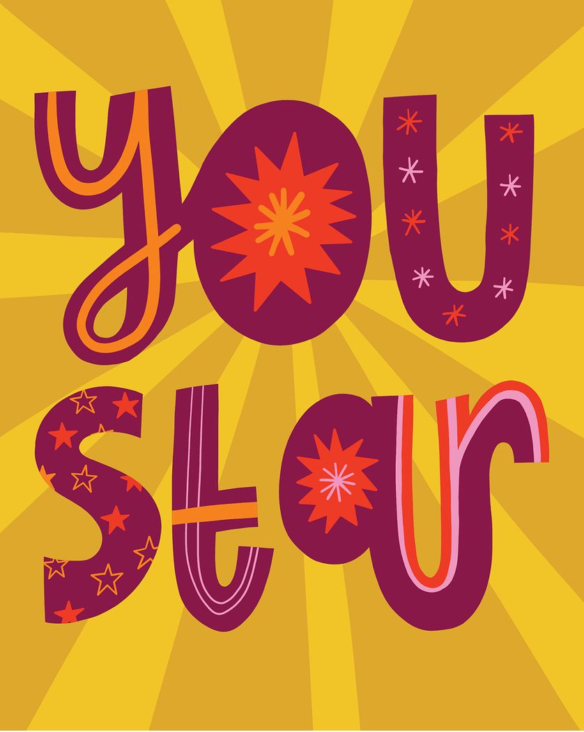 Card design "The star type - group thank you ecard"