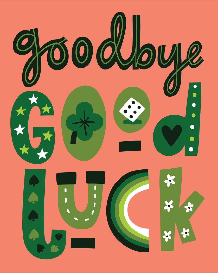 Card design "The leaving type - group ecard"