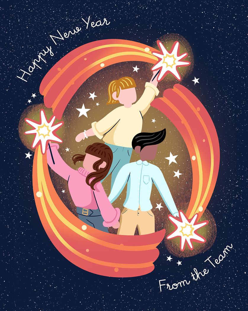 Card design "Sparkly New Year - group 2026 ecard"