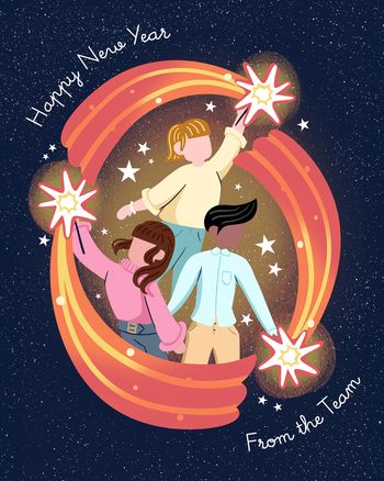 Use Sparkly New Year - group 2026 ecard