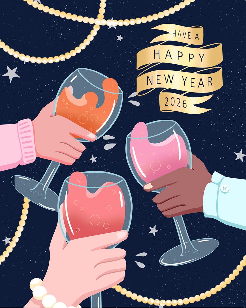 Card design "Team celebration - group festive ecard"