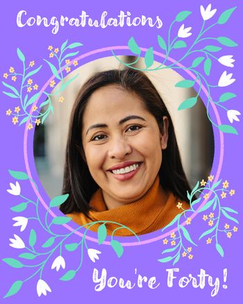 Use Floral frame - group birthday ecard