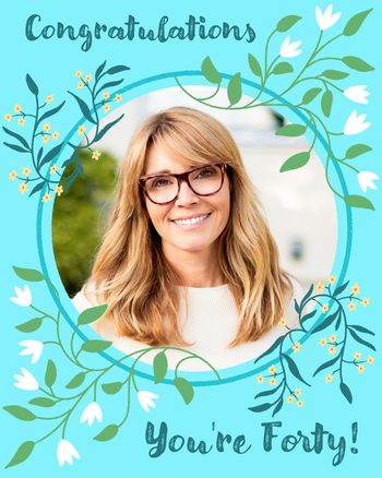 Use Floral frame - group birthday ecard