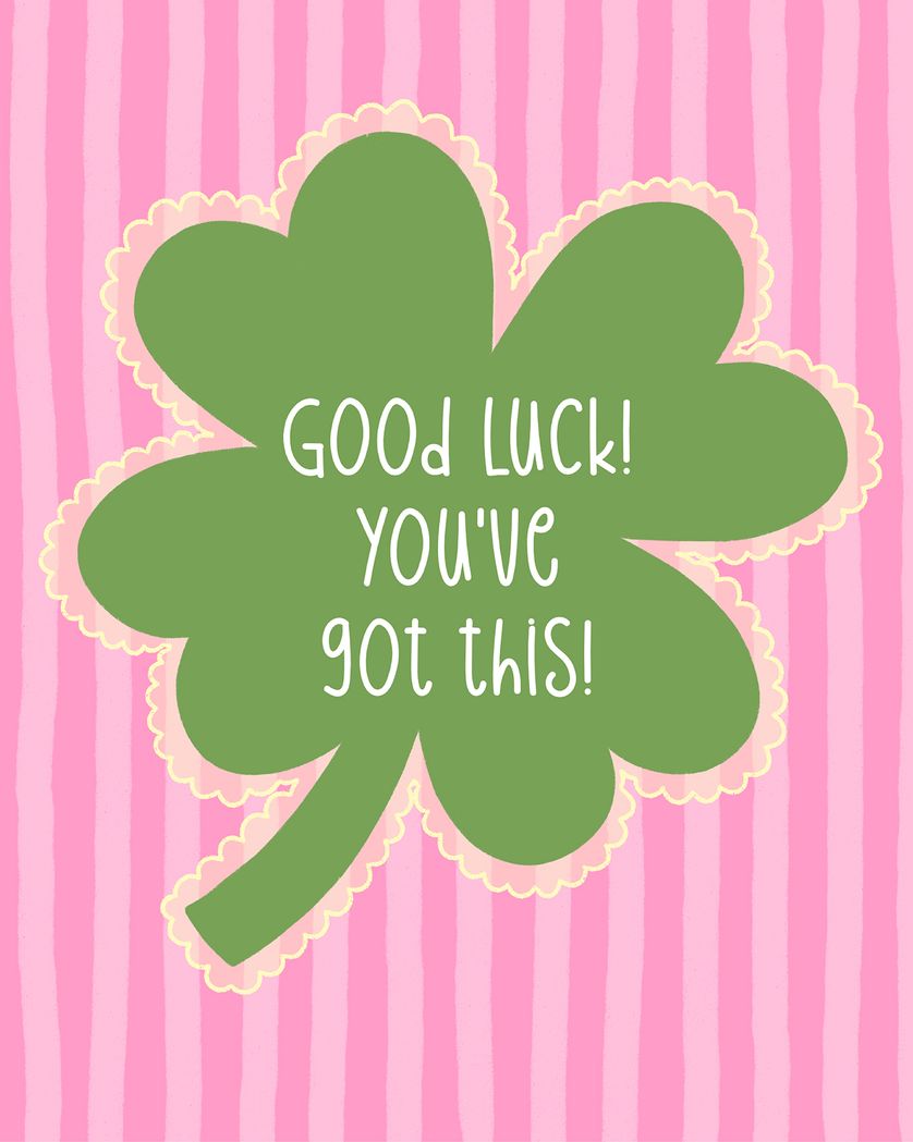 Card design "Pretty clover - group good luck ecard"