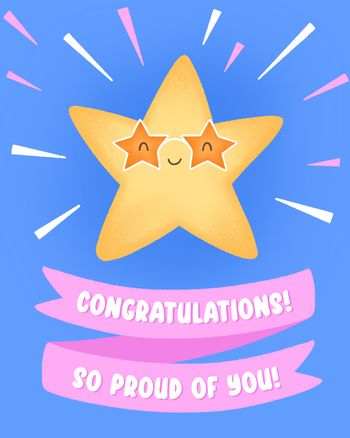 Use Star and banner - group congrats ecard