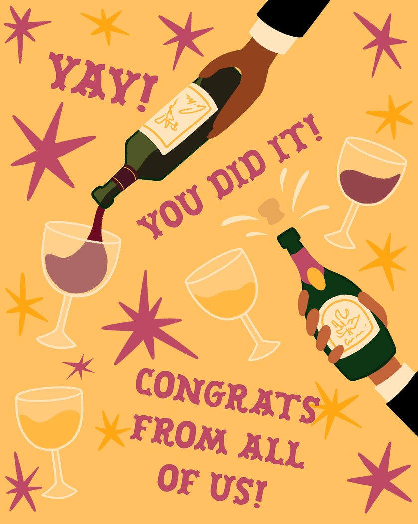 Card design "Drinks party - group congratulations ecard"