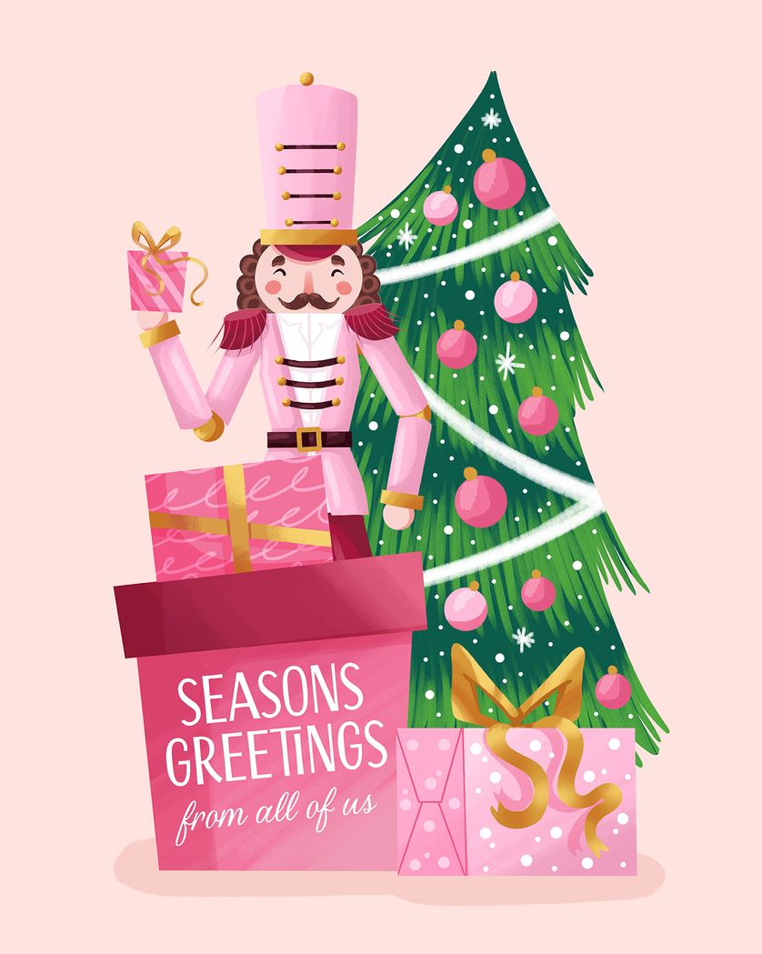 Card design "Christmas scene  - group festive ecard"