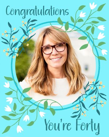 Use Floral frame - group birthday ecard