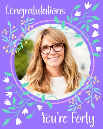 Use Floral frame - group birthday ecard