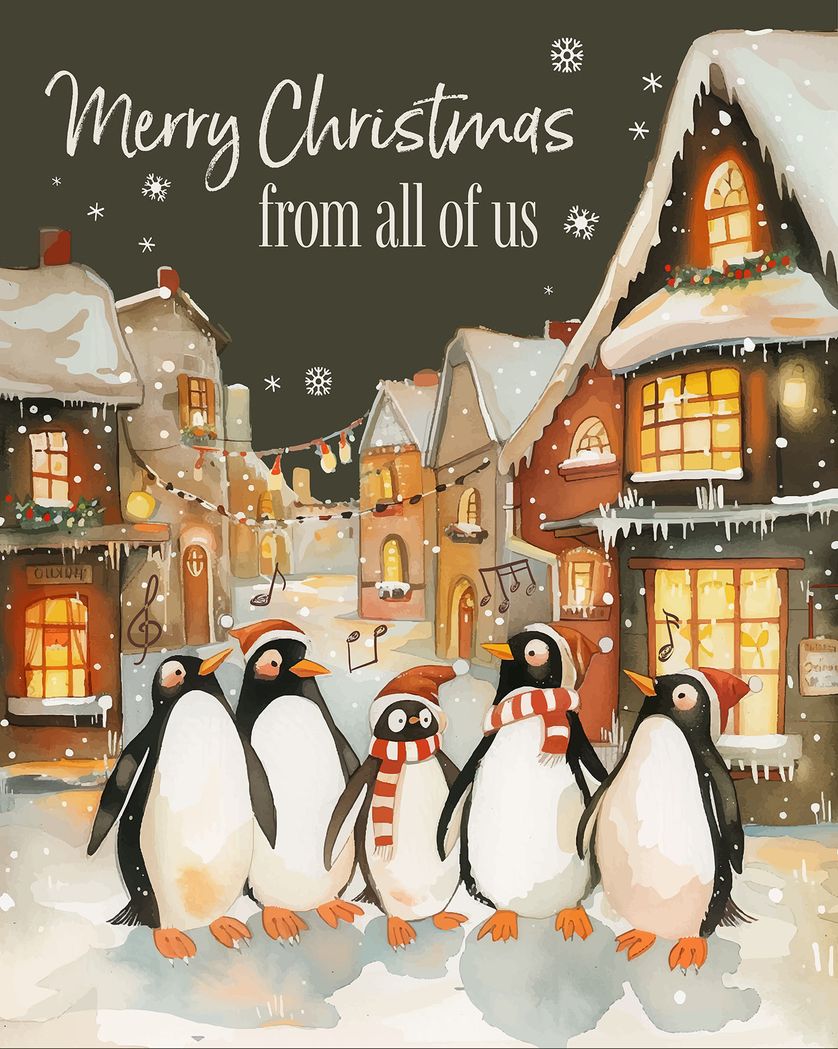 Card design "Polar Pals - group Christmas ecards"