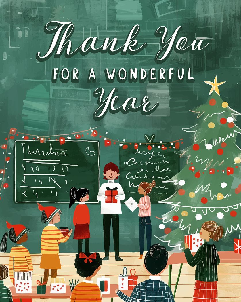 Card design "School year - group festive ecard"