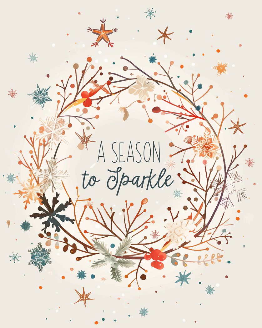 Card design "Pretty Wreath - group festive ecard"