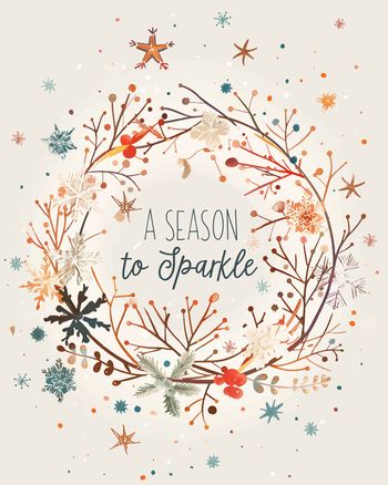 Use Pretty Wreath - group festive ecard