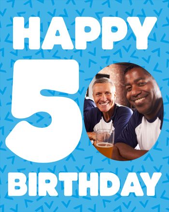 Use 50th Photo - group birthday ecard