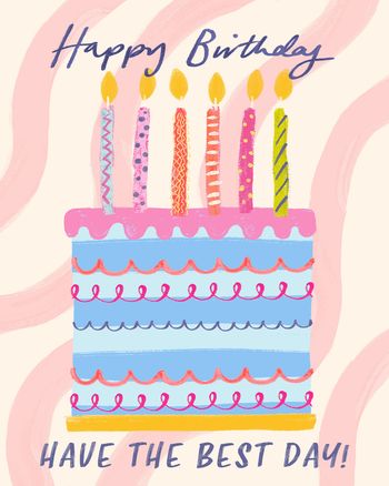 Use Curly Cake - group birthday ecard