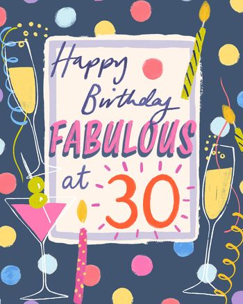 Use 30th Party - group Birthday ecard