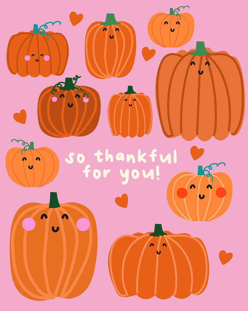 Card design "Pumpkin patch - group thanksgiving ecard"