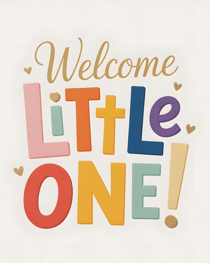 Card design "First words - group baby ecard"