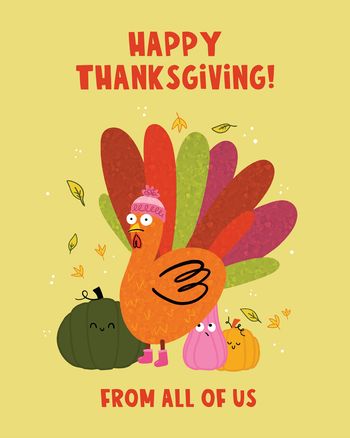 Use Turkey Day - group thanksgiving ecard