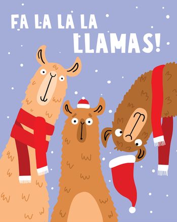 Use Llama wonderland - group festive ecard
