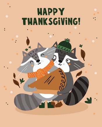 Use Woodland thanksgiving - group ecard