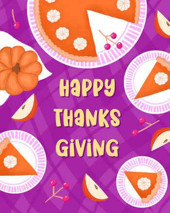 Use Pumpkin pie party - group thanksgiving ecard