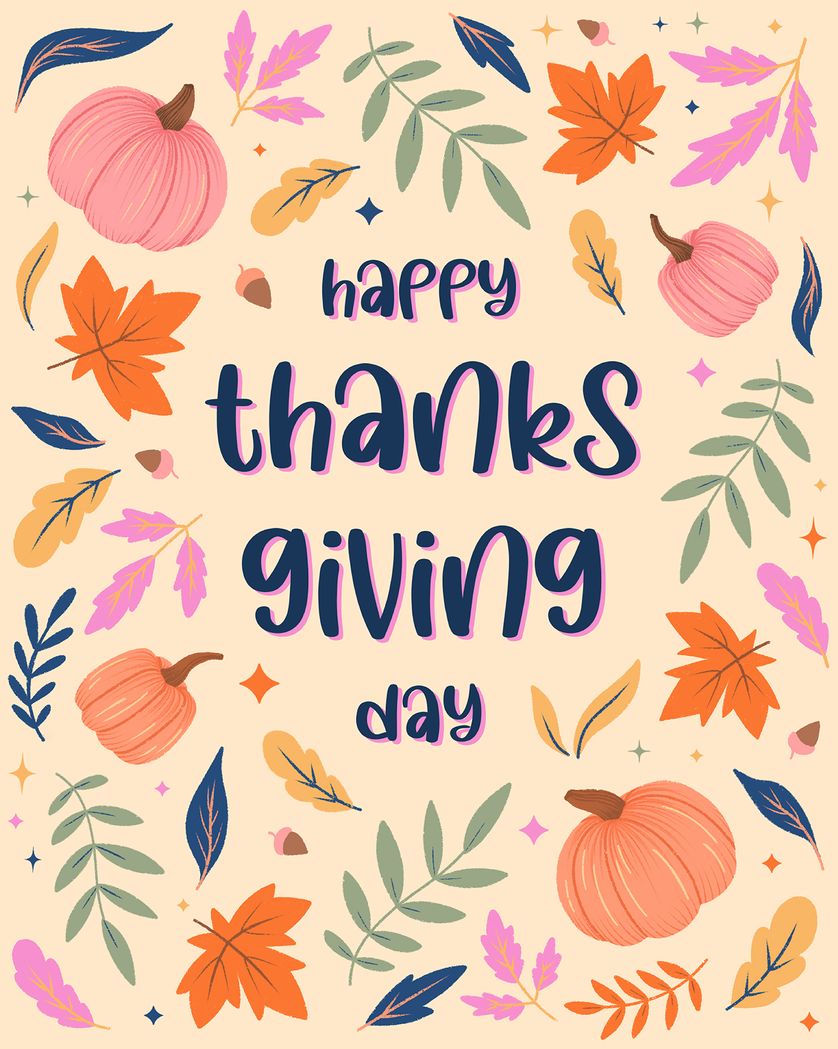 Card design "Pumpkin party - group thanksgiving ecard"