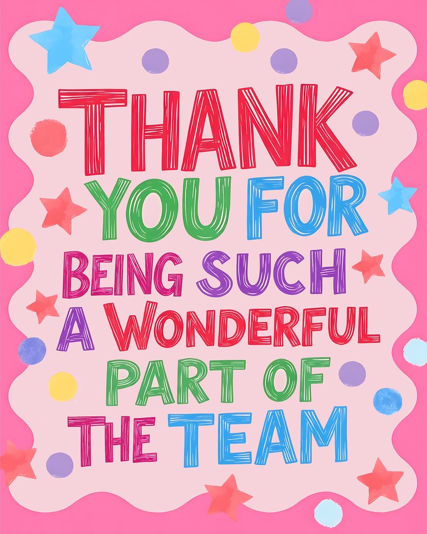 Card design "Felt-tip thanks - group leaving ecard"