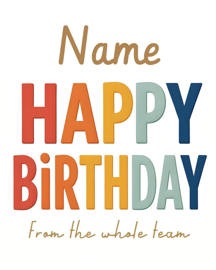 Card design "Bold type - group birthday ecard"