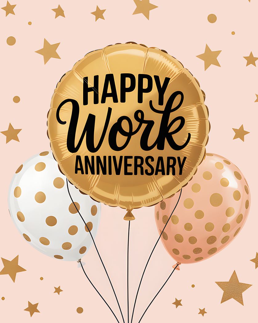 Card design "Balloons - group anniversary ecard"