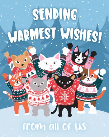 Use Jumper kitties - group Christmas ecard