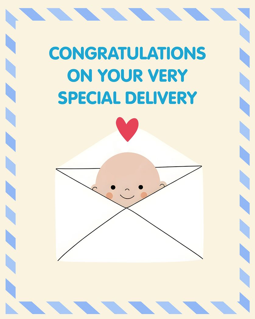 Card design "Special delivery boy - group baby ecard"