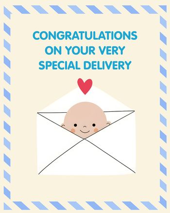 Use Special delivery boy - group baby ecard