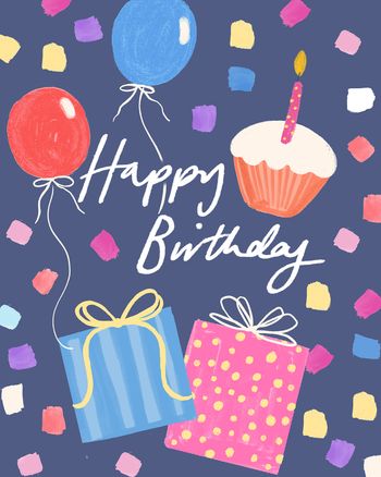 Use Purple jamboree - group birthday ecard