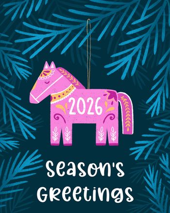 Use Pony bauble - group festive ecard