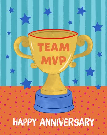 Use Trophy - group anniversary ecard