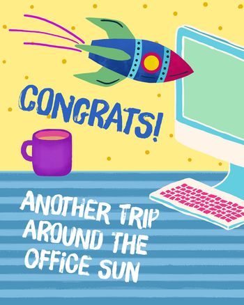 Use Rocket trip - group anniversary ecard