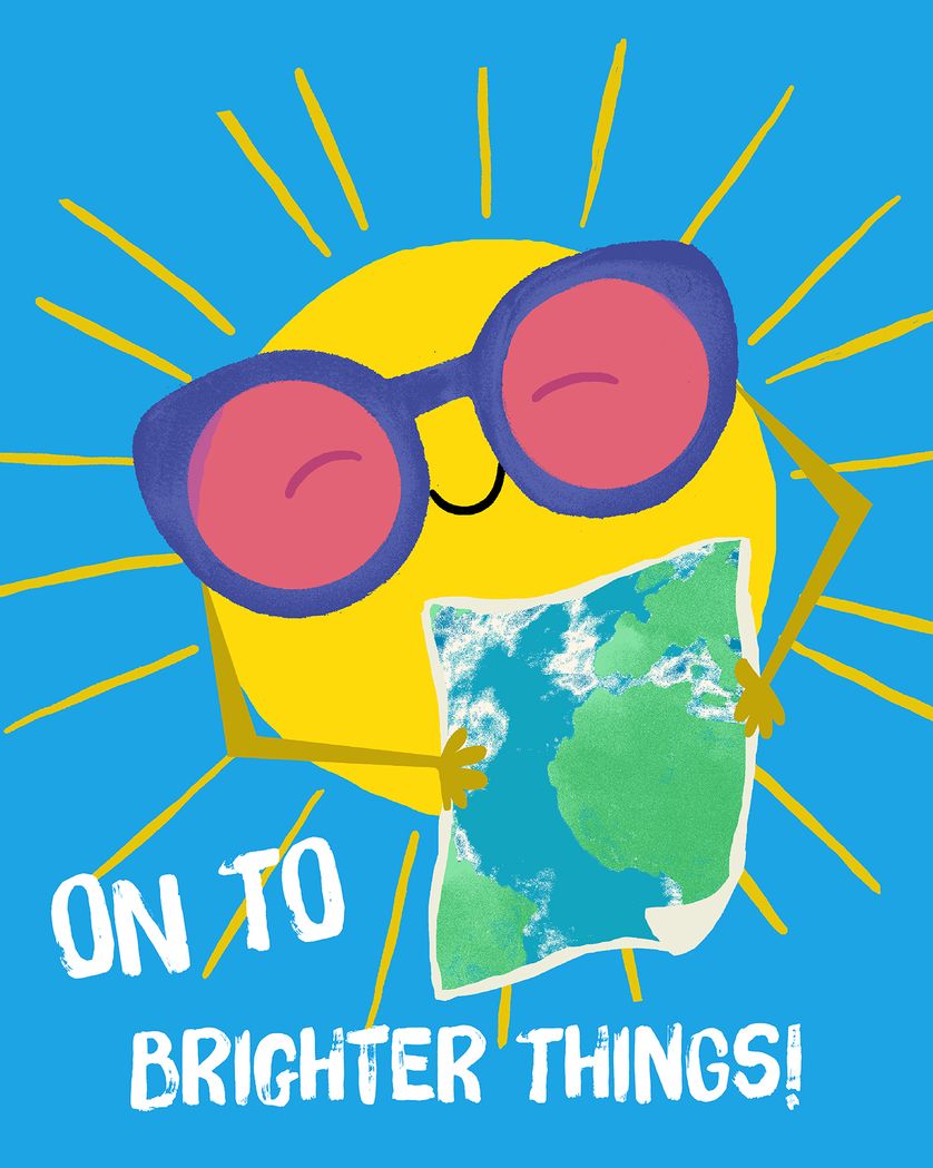 Card design "Bright future - group leaving ecard"