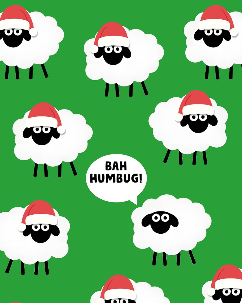 Card design "Sheepish Christmas - group festive ecard"