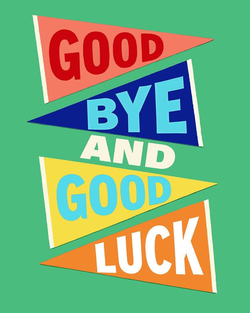 Card design "Put the flags out - group leaving ecard"