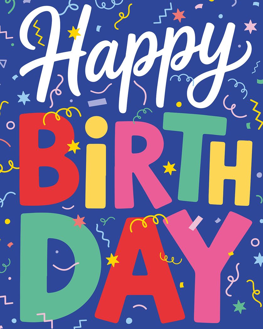 Card design "Bright Birthday - group ecard"