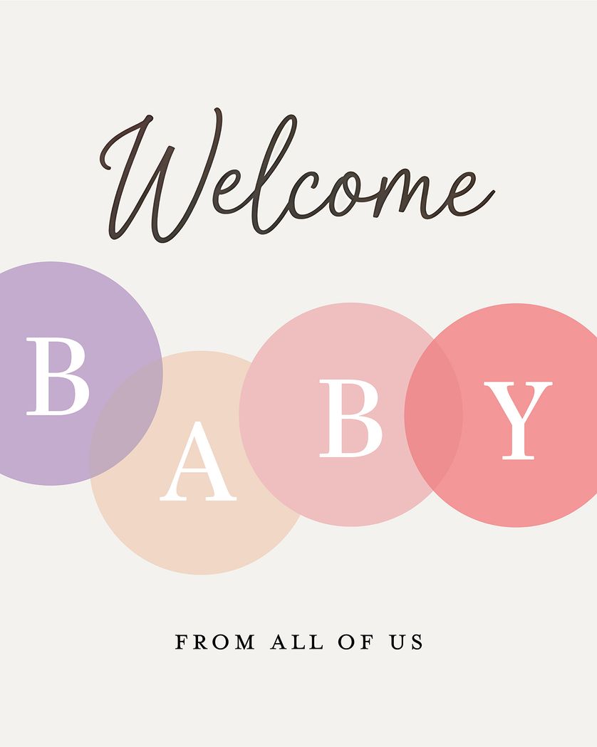 Card design "Soft circles - group baby ecard"