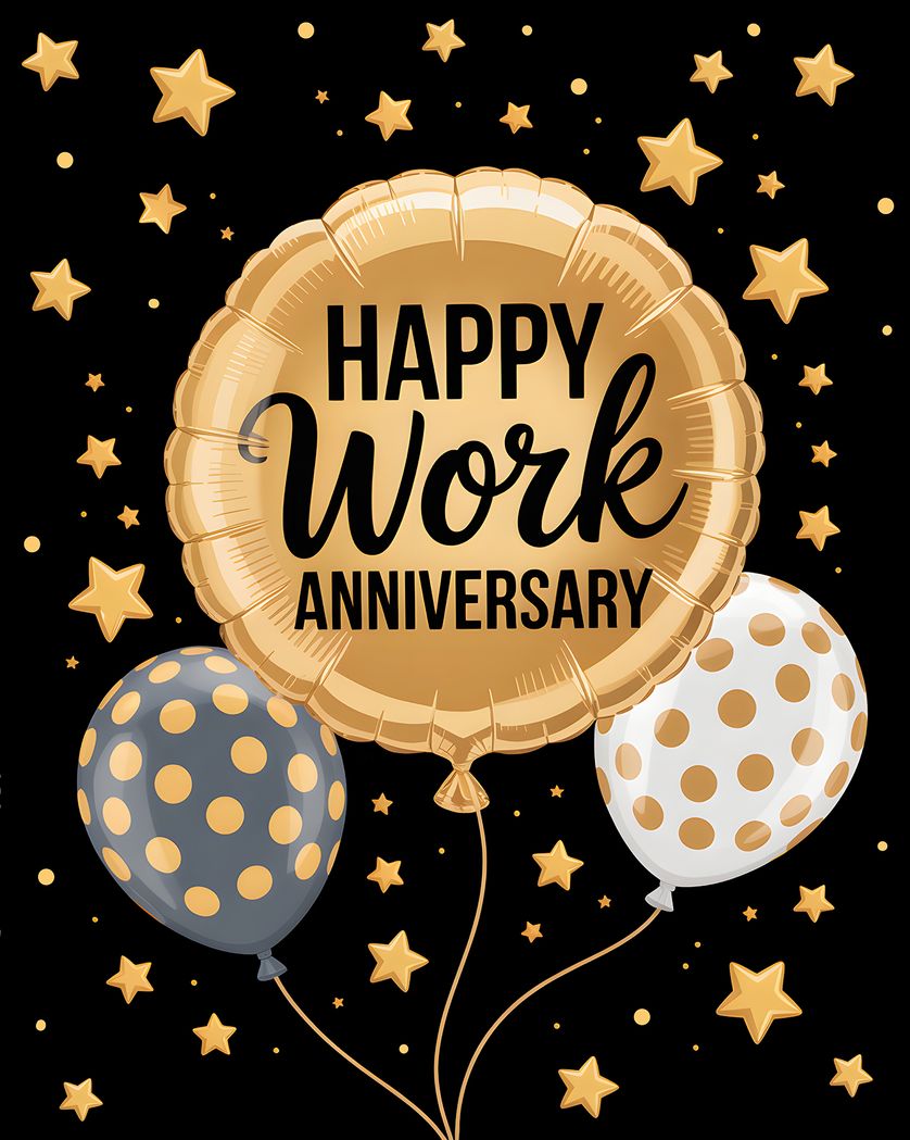 Card design "Black and gold - group anniversary ecard"